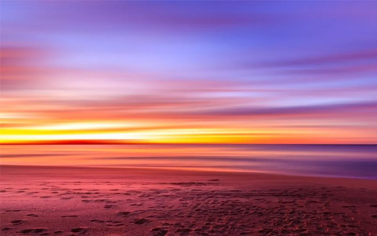 A colourful sunset over the sea
